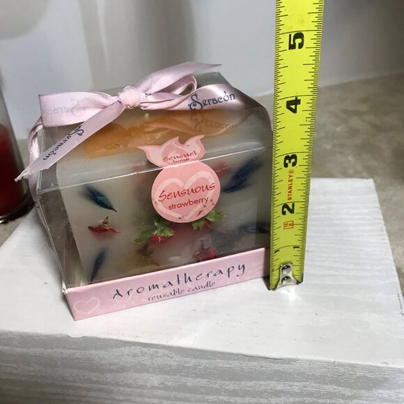 Seracon Aromatherapy Reusable Candle Sensuous Strawberry Scent 5" Square Gift Bo - Picture 3 of 9